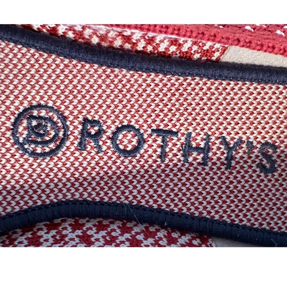 Rothys The Point Red White Knit Pointed Toe Ballet Flats Womens 10.5 Sustainable - Picture 3 of 7